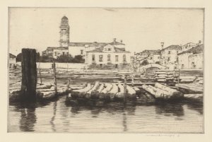 Orilla maderera del Brenta de Mortimer Menpes