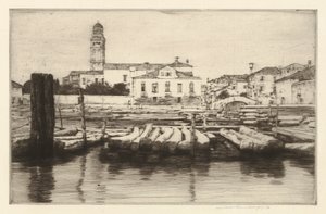 Orilla maderera del Brenta de Mortimer Menpes