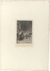 Orando gente en la iglesia de Mosè di Giosuè Bianchi