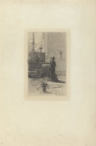niño de coro arrodillado de Mosè di Giosuè Bianchi