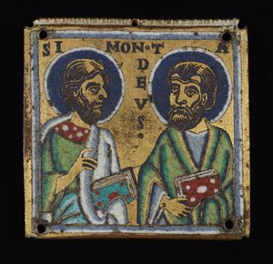Placa: Simón y Tadeo, c.1160 de Mosan School