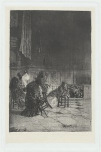 Interior de la iglesia en Milán de Mose Bianchi