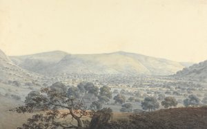 Vista lejana de Llandrillo de Moses Griffith