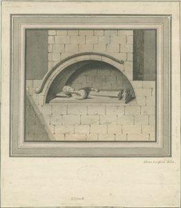 Iglesia de Elford - "El Monumento Stanley": dibujo a acuarela, nd [?siglo XVIII]