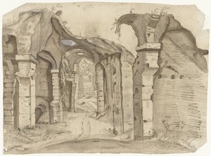 Camino por el Coliseo, Roma de Moses ter Borch (manner of)