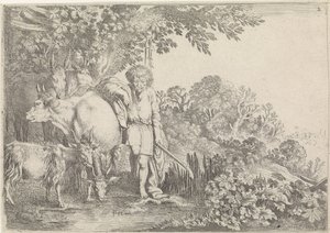 Argus cuida su rebaño Mercurio y Argus (título de la serie) de Moyses van Wtenbrouck