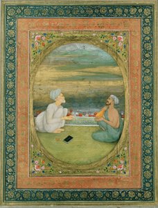 Un mulá y un músico, c.1640-1650 de Mughal School