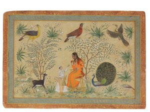 Mujer noble en un jardín, c.1740 de Mughal School