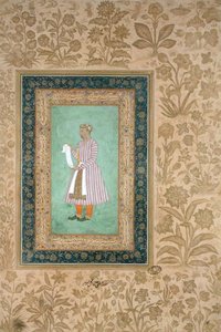 Retrato de Murtaza Khan sosteniendo un pergamino, c.1610