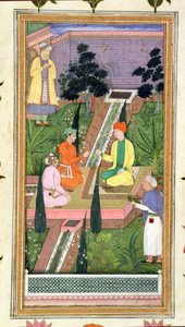 Jardines acuáticos, del Álbum Clive de Mughal School