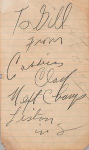 Autógrafo escrito por Cassius Clay, 1963 de Muhammad Ali
