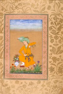 Un príncipe vestido al estilo persa sirviendo vino de Muhammad Khan