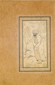Un derviche de pie de Muhammad Muhsin