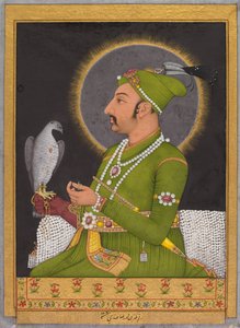 Retrato póstumo del emperador mogol Muhammad Shah, recto de Muhammad Rizavi Hindi