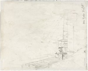 Estudio para New York Night (verso) de Muirhead Bone