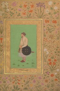 Retrato de Khan Dauran Bahadur Nusrat Jang, Folio del Álbum de Shah Jahan, verso