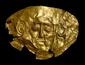 Arte micénico: máscara funeraria de oro