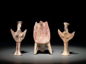 Figura Psi, trono con figura sentada, y figura Psi, c.1300-1200 a.C. de Mycenaean