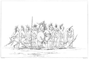 Danza de mendicidad, Sac y Fox, Rock Island, Alto Mississippi, 1841