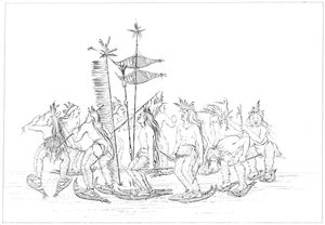 Danza de raquetas de nieve Chippewa, 1841 de Myers and Co