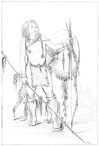 Jefe comanche, la gran aldea comanche, 1841 de Myers and Co