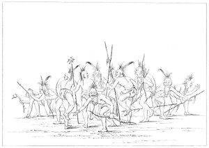 Danza del Descubrimiento, Sac y Fox, Rock Island, Alto Mississippi, 1841
