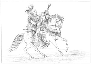 Keokuk a caballo, Isla de la Roca, Alto Misisipi, 1841 de Myers and Co