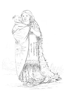 Mujer Nativa Americana y Bebé de Myers and Co