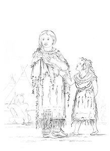 Mujer y niño nativo americano, 1841