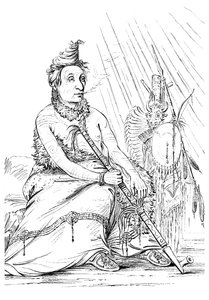 Retrato de Black Moccasin, Jefe de los Minnetarees, 1841 de Myers and Co