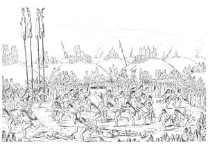 Ceremonia religiosa, aldea Mandan