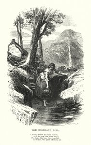 William Wordsworth: La Chica de las Tierras Altas (grabado) de Myles Birket (after) Foster
