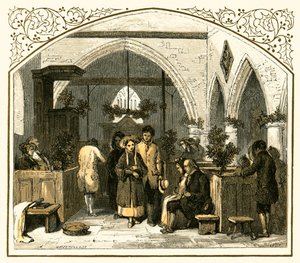 Decoración de la iglesia en Navidad de Myles Birket Foster