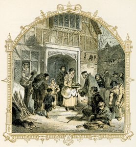 Escena navideña isabelina de Myles Birket Foster