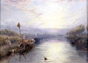 Paisaje fluvial de Myles Birket Foster