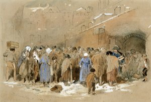 The Distribution of Coals (acuarela y acuarela sobre papel) de Myles Birket Foster