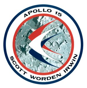 La insignia de la misión lunar Apollo 15, 1971