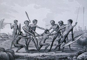 Ceremonia Pre-Matrimonial Aborigen en Port Jackson, Nueva Holanda, de 