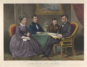 Lincoln en casa, 1867 de Nathaniel Currier