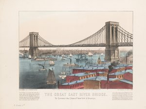 El gran puente del East River: para conectar las ciudades de Nueva York y Brooklyn, c.1872