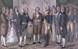 La Primera Reunión del General George Washington y el Marqués de La Fayette, Filadelfia, 3 de agosto de 1777, publicado en 1876 de N. and Ives J.M. (after) Currier