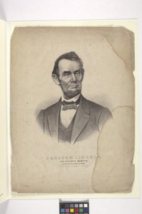 Abraham Lincoln (litografía coloreada a mano) de N. and Ives J.M. (1824 95) Currier