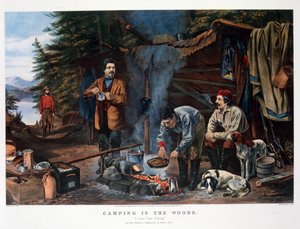 Acampada en el bosque "A Good Time Coming". Por Arthur Tait (Currier  Ives) de N. and Ives J.M. (1824 95) Currier