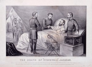 La muerte de "Stonewall" Jackson (litografía) de N. and Ives J.M. (1824 95) Currier