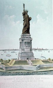 La Gran Estatua de Bartholdi, La Libertad Iluminando el Mundo de Currier and Ives