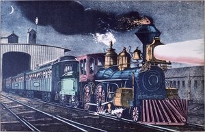 El Expreso Nocturno, c.1860 de Currier and Ives
