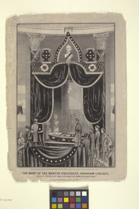 El cuerpo del presidente mártir, Abraham Lincoln (litografía) de N. and Ives J.M. (1824 95) Currier