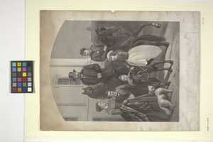 El general Grant y su familia (litografía coloreada a mano)