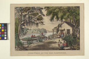 Good Times On The Old Plantation (litografía coloreada a mano)