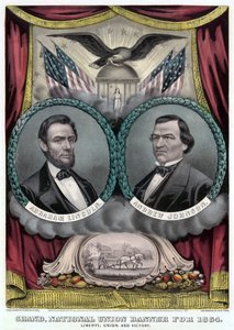 Gran pancarta de la Unión Nacional para 1864 de Currier and Ives